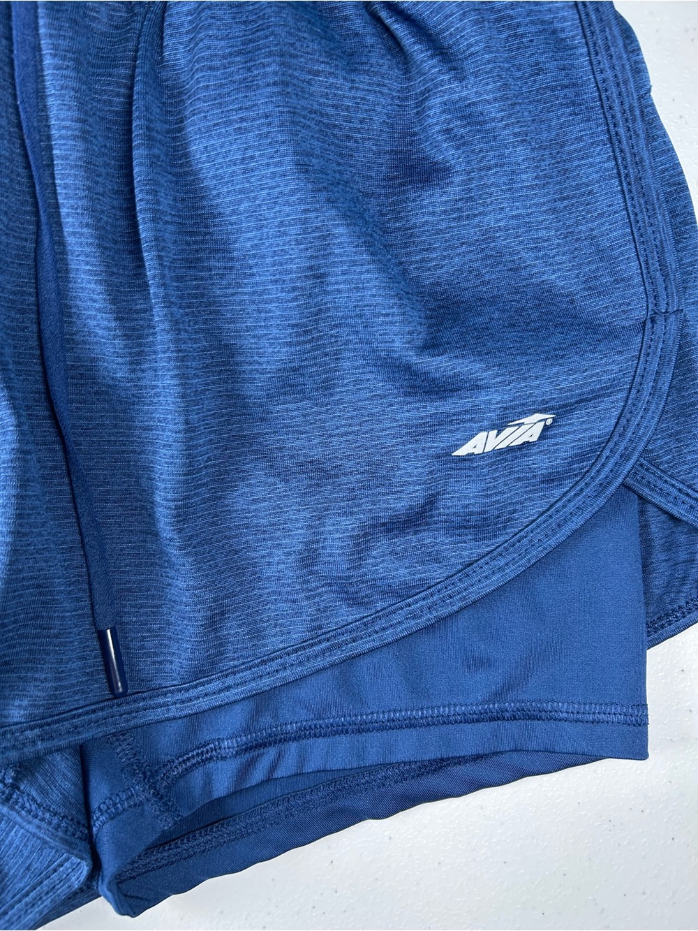 Avia Women Blue 2-in-1 Running Shorts Medium ( Fits Small S 4 6 )Gym Athletic - Picture 7 of 7